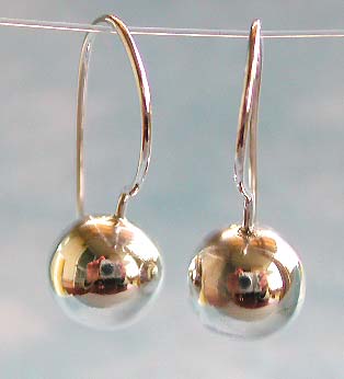 Wholesale jewelry silver trend, sterling silver hook earring with pearl shape bead