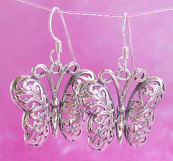Wholesale butterfly jewelry, sterling silver hook earring, butterfly trend