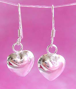 Wholesale Valentine jewelry, solid heart love sterling silver earring hook