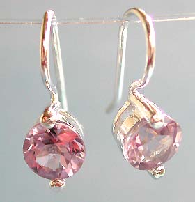 Wholesale hook earring, purple cz inlaid sterling silver hook earring