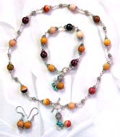 Antique jewelry wholesaler wholesale bali beads jewelry set with assorted Australia picture stone