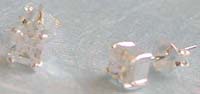 Crystal fashion jewelry, clear cz central embeded sterling silver stud earring
