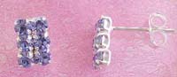 Wholesale costume jewelry trend, stud earring sterling silver with six mini light blue cz