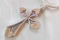 Religious jewelry wholesale supplier wholesale sterling silver cross pendent with dotted design 