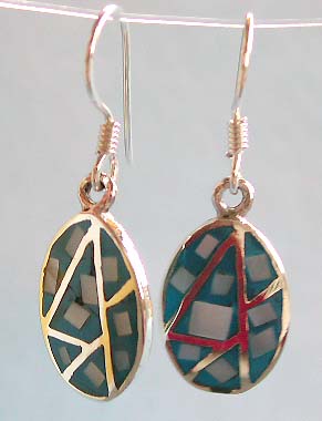 Wholesale earring fashion trend, enamel blue sterling silver earring with mini seashell