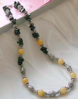 Best wholesale jewelry wholesale Bali silver bead with oxyn stone necklace