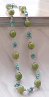 wholesale necklace with gemstone beads and bali silver bead supply by beaded jewelry wholesaler