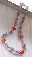 Body catalog sterling silver jewelry supplier wholesale necklace with amethsy chips and bali beads